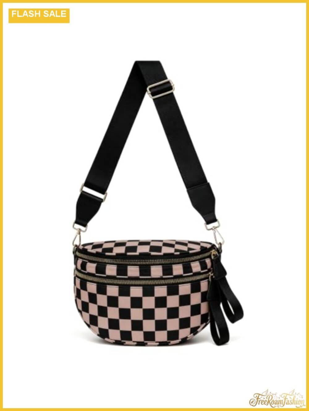 Water-Resistant Nylon Crossbody Fanny Pack Roomy Mom Bum Bag Wide Strap